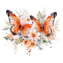 snappint_watercolour_magical_themed_butterflies_with_orange_whi_472e3e69-c0f7-47ed-b8f8-a5572de0de29