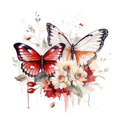 snappint_watercolour_magical_themed_butterflies_with_red_white__afe66f92-5517-4b4a-93ff-936dbd100b9e
