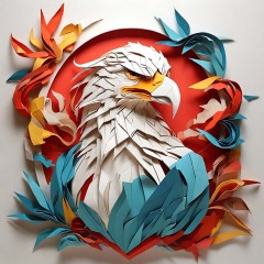 2814-Abstract-art-paper-art-animal-origami