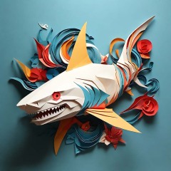 2815-Abstract-art-paper-art-animal-origami
