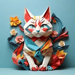 2818-Abstract-art-paper-art-origami-cute