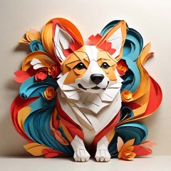 2820-Abstract-art-paper-art-origami-Welsh