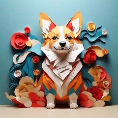 2821-Abstract-art-paper-art-origami-Welsh